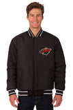 Minnesota Wild Reversible Wool Jacket - Black - JH Design