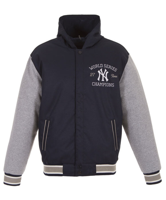 New York Yankees 27-Time World Series Champions Reversible Poly-Twill Jacket - J.H. Sports Jackets