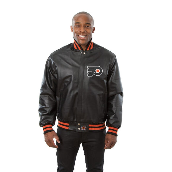 Philadelphia Flyers Full Leather Jacket - Black - JH Design