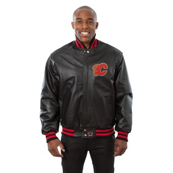 Calgary Flames Full Leather Jacket - Black - JH Design