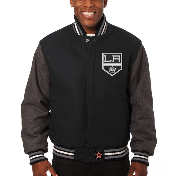 Los Angeles Kings Embroidered All Wool Two-Tone Jacket - Black/Gray - JH Design
