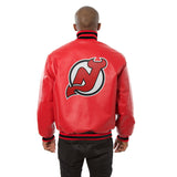 New Jersey Devils Full Leather Jacket - Red - JH Design
