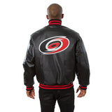 Carolina Hurricanes Full Leather Jacket - Black - JH Design