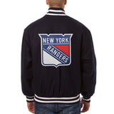 New York Rangers Embroidered All Wool Jacket - Navy - JH Design