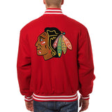 Chicago Blackhawks All Wool Jacket - Red - JH Design