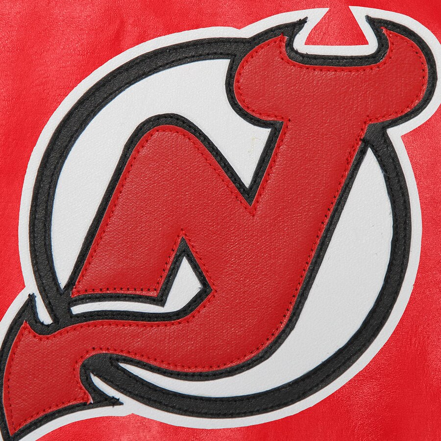 New Jersey Devils Full Leather Jacket - Red Medium