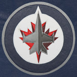 Winnipeg Jets Full Leather Jacket - Navy - JH Design