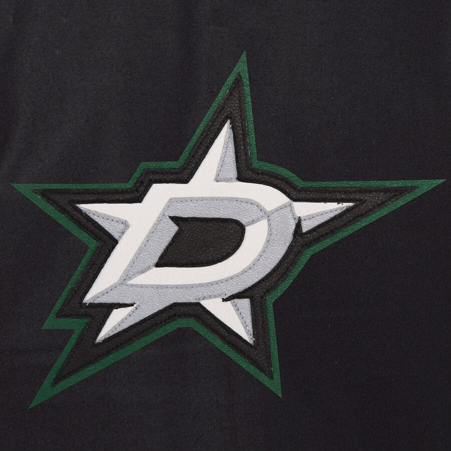 NHL Dallas Stars Fans Style 2 Logo Black And Brown Leather Jacket