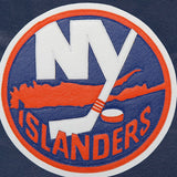 New York Islanders Full Leather Jacket - Navy - JH Design