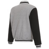 Detroit Lions Two-Tone Reversible Fleece Jacket - Gray/Black - J.H. Sports Jackets