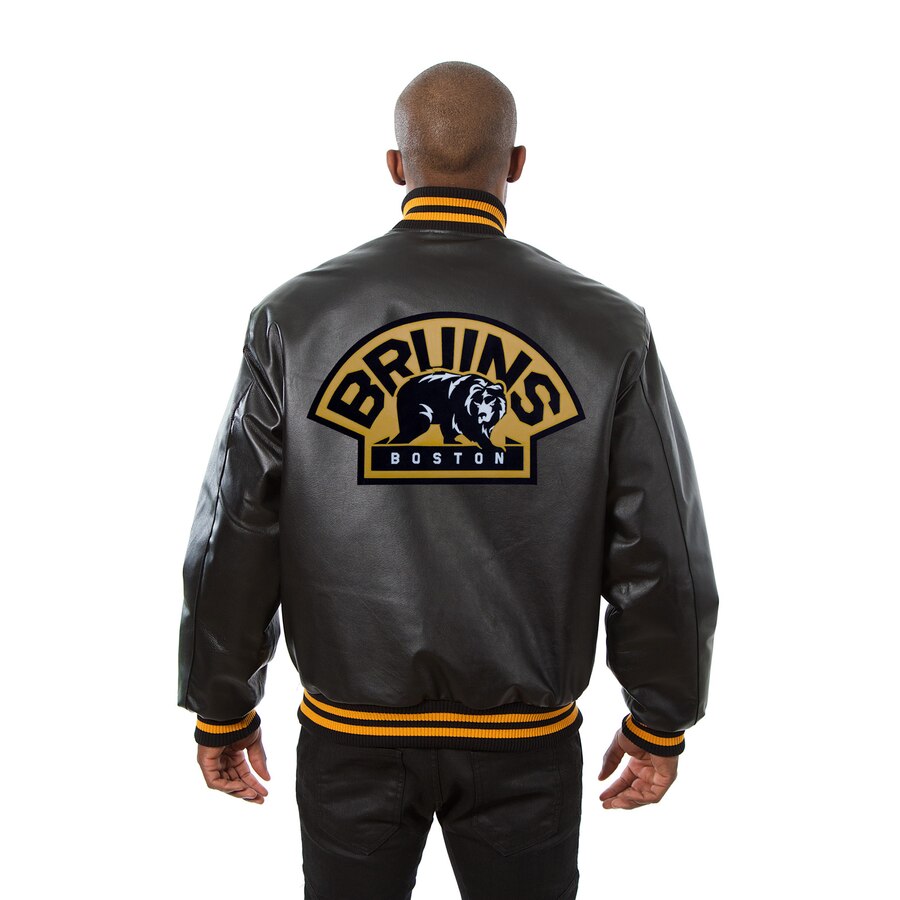 NHL Boston Bruins Fans Style 6 Logo Black And Brown Leather Jacket Men And  Women - Freedomdesign