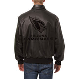 Arizona Cardinals JH Design Tonal Leather Jacket - Black - JH Design