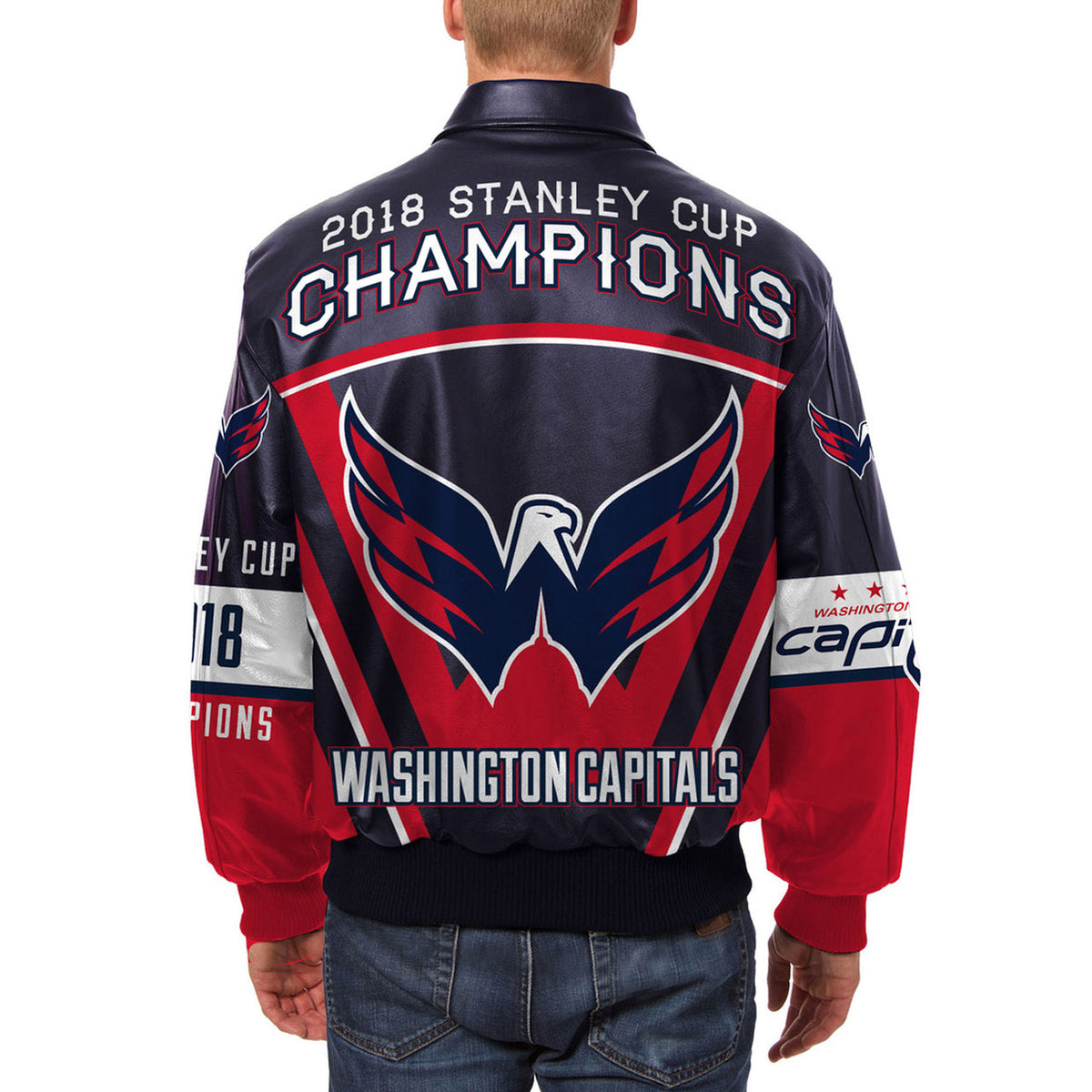 Washington Capitals JH Design Stanley Cup Champions Reversible Track Jacket - L