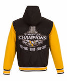 2017 Stanley Cup Champions Pittsburgh Penguins Poly Twill Reversible Jacket-Black - JH Design