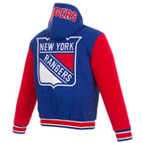York Rangers Two-Tone Reversible Poly-Twill Hooded Jacket - Royal/Red - J.H. Sports Jackets