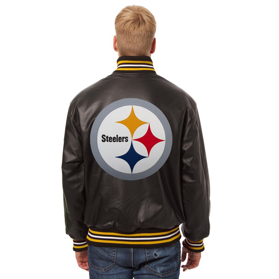 Men's JH Design Black Pittsburgh Steelers Leather Jacket