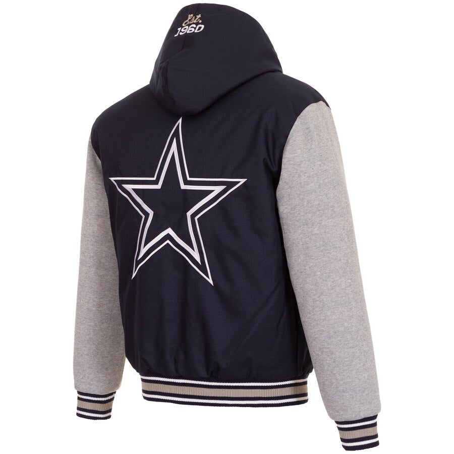 Dallas Cowboys JH Design Reversible Full-Snap Hoodie – Navy/Gray #Dallas # Cowboys #WeDemBoyz #NFL #Texas #Jackets #reversible…