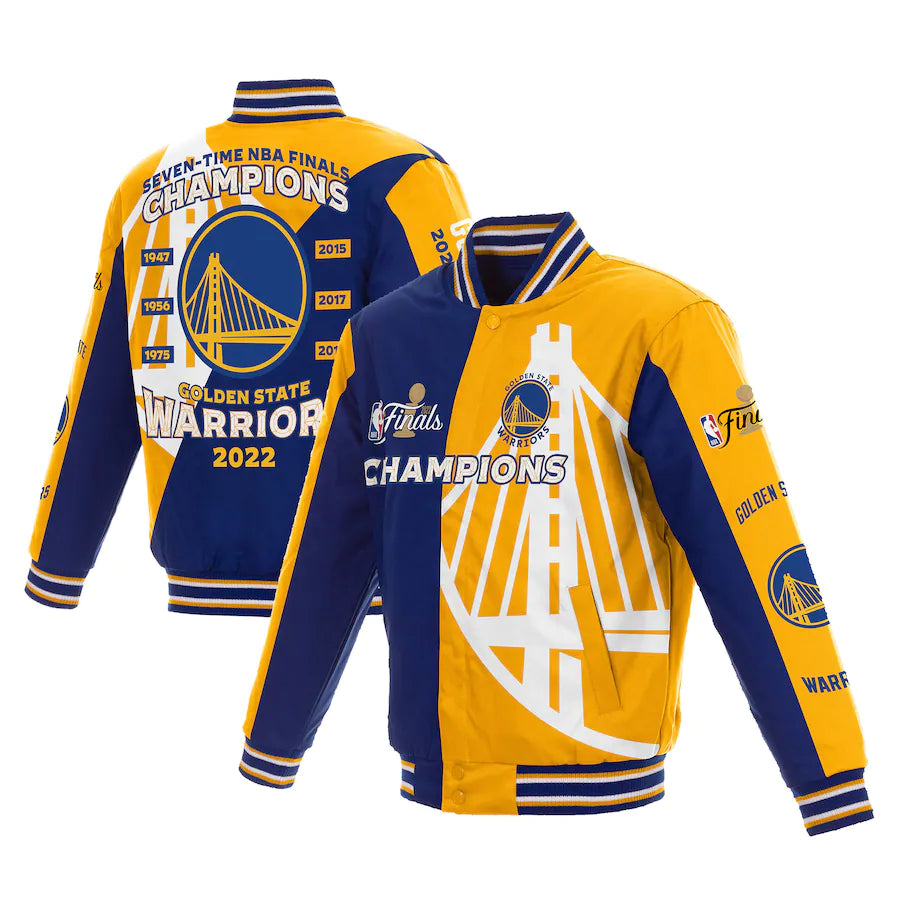 Varsity Golden State Warriors Blue and Yellow Jacket