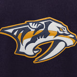 Nashville Predators Two-Tone Wool and Leather Jacket - Navy - JH Design