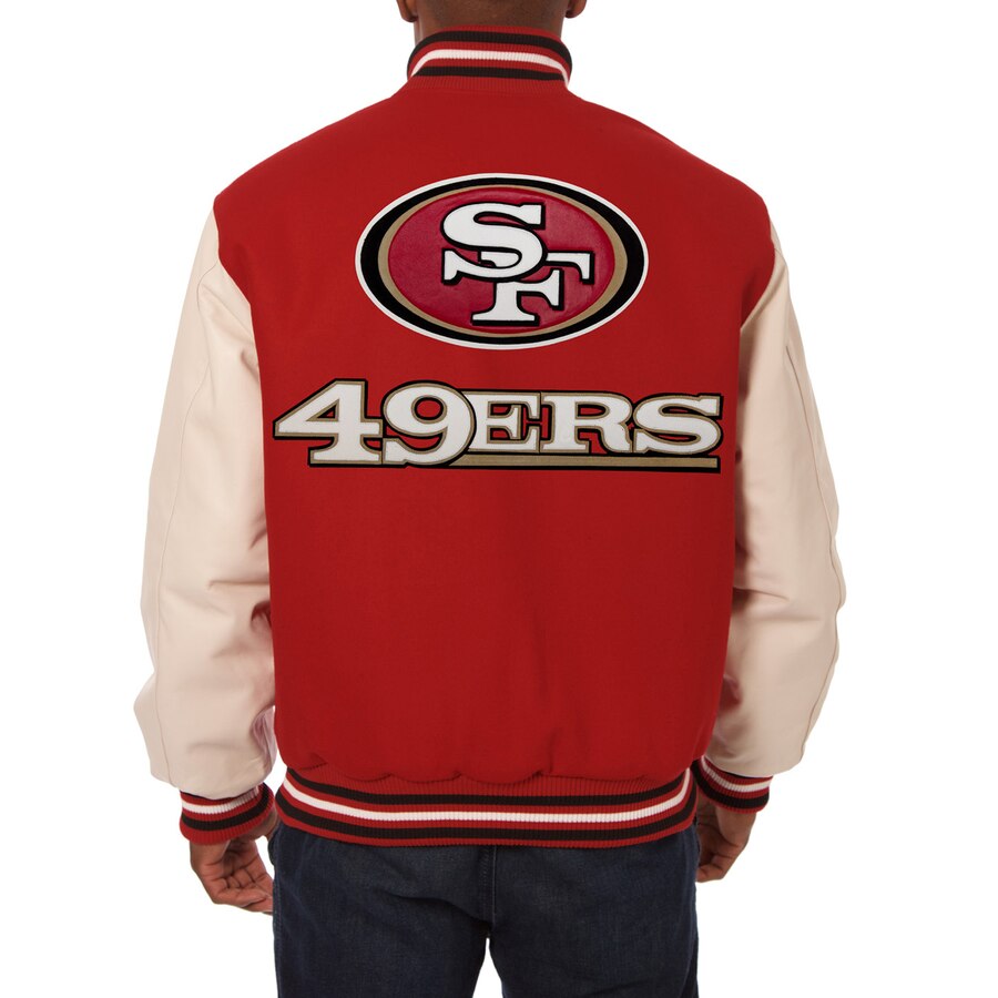 San Francisco 49ers JH Design Wool & Leather Reversible Jacket with  Embroidered Logos - Black