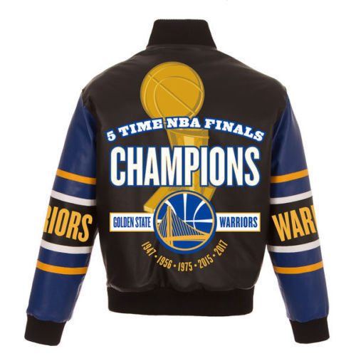 Golden State Warriors 7-Time NBA Finals Champions Varsity Full-Snap Jacket Royal-Yellow 4X-Large