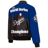 Los Angeles Dodgers JH Design 2025 World Series Champions Full-Snap Leather Jacket – Royal/Black
