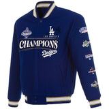 Los Angeles Dodgers JH Design 2025 World Series Champions Reversible Wool Full-Snap Jacket – Royal/Black