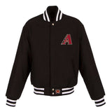 Arizona Diamondbacks JH Design Women's Embroidered Logo All-Wool Jacket - Black