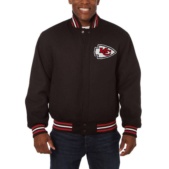 Kansas City Chiefs JH Design Wool Full-Snap Jacket - Black