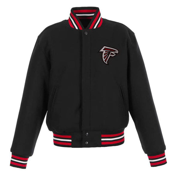 Atlanta Falcons JH Design Women's Embroidered Logo All-Wool Jacket - Black