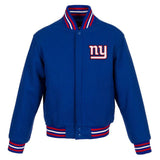 New York Giants JH Design Women's Embroidered Logo All-Wool Jacket - Royal