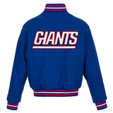 New York Giants JH Design Women's Embroidered Logo All-Wool Jacket - Royal