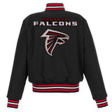 Atlanta Falcons JH Design Women's Embroidered Logo All-Wool Jacket - Black