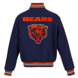 Chicago Bears JH Design Women's Embroidered Logo All-Wool Jacket - Navy