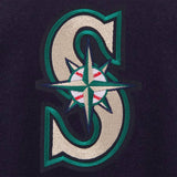 Seattle Mariners JH Design Women's Embroidered Logo All-Wool Jacket - Navy