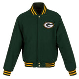 Green Bay Packers JH Design Women's Embroidered Logo All-Wool Jacket - Green