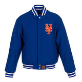 New York Mets JH Design Women's Embroidered Logo All-Wool Jacket - Royal