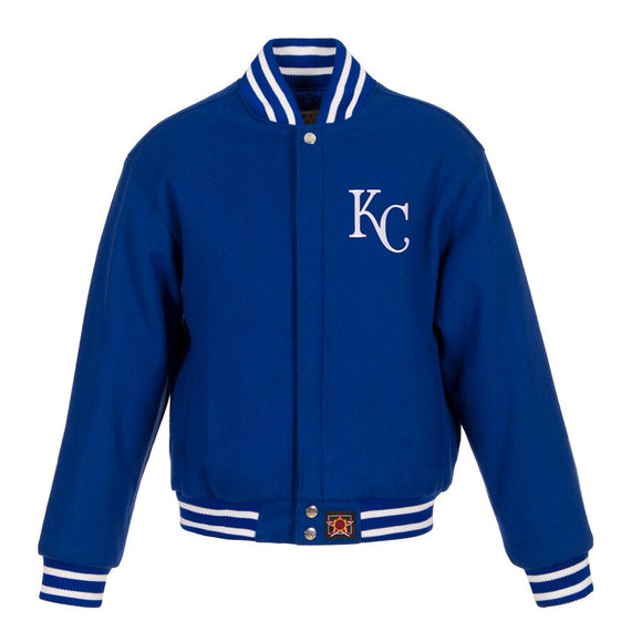 Kansas City Royals JH Design Women's Embroidered Logo All-Wool Jacket - Royal - J.H. Sports Jackets