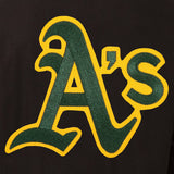 Oakland Athletics JH Design Women's Embroidered Logo All-Wool Jacket - Black - J.H. Sports Jackets