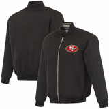 San Francisco 49ers Reversible Full-Zip Flight Jacket - J.H. Sports Jackets