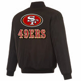San Francisco 49ers Reversible Full-Zip Flight Jacket - J.H. Sports Jackets