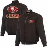 San Francisco 49ers Reversible Full-Zip Flight Jacket - J.H. Sports Jackets