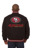 San Francisco 49ers JH Design Wool Handmade Full-Snap Jacket - Black - J.H. Sports Jackets