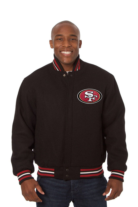 San Francisco 49ers JH Design Wool Handmade Full-Snap Jacket - Black