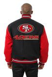 San Francisco 49ers JH Design Wool Handmade Full-Snap Jacket - Black/Scarlet