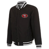 San Francisco 49ers Two-Tone Reversible Fleece Jacket - Gray/Black