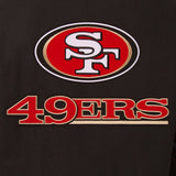 San Francisco 49ers Wool & Leather Reversible Jacket w/ Embroidered Logos - Black