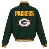 Green Bay Packers JH Design Women's Embroidered Logo All-Wool Jacket - Green