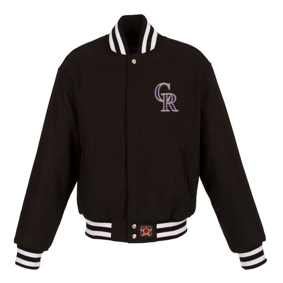 Colorado Rockies JH Design Women's Embroidered Logo All-Wool Jacket - Black - J.H. Sports Jackets