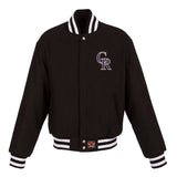 Colorado Rockies JH Design Women's Embroidered Logo All-Wool Jacket - Black